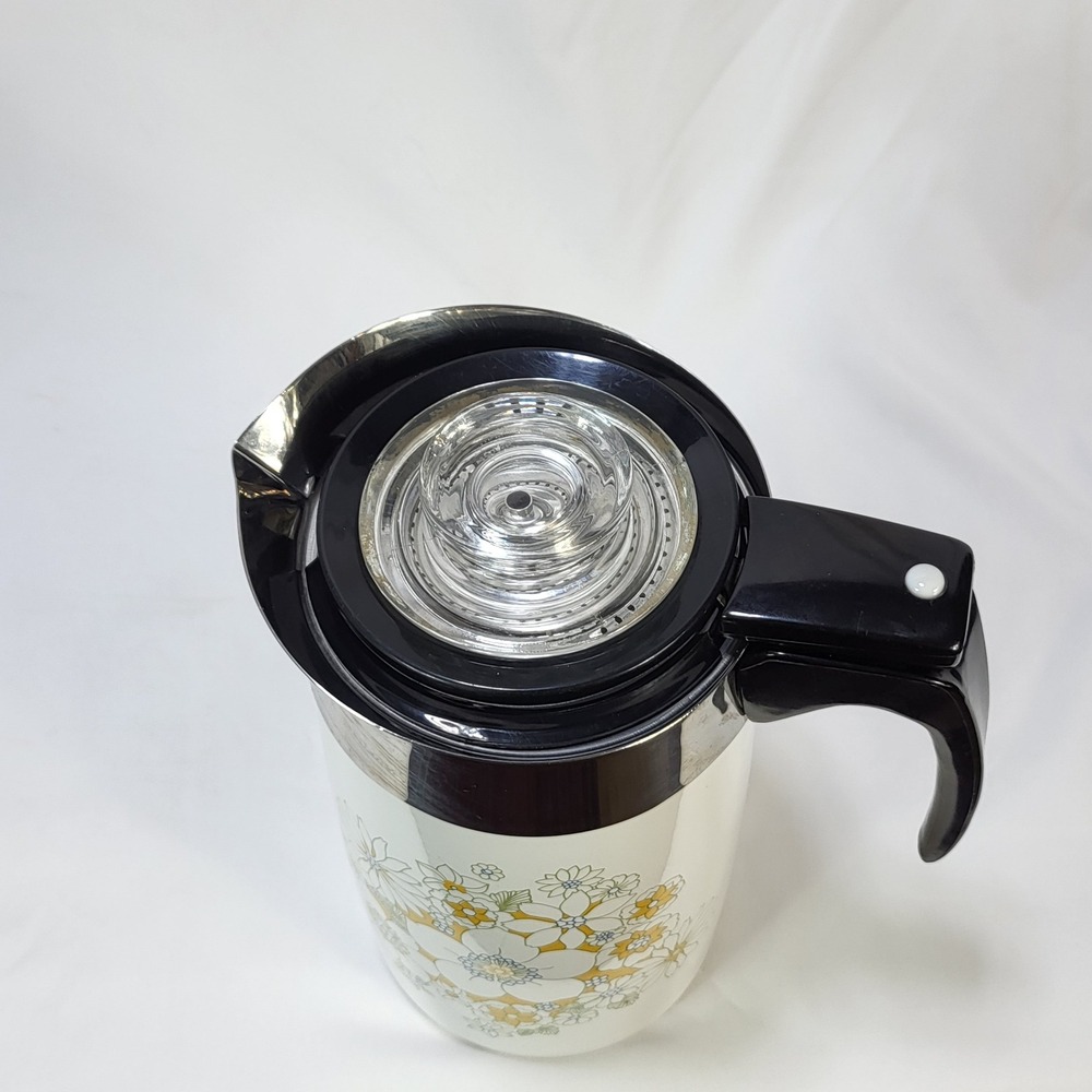 VTG 1970s Corning Ware Floral Bouquet 10 Cup Electromatic Percolator Coffee Pot - Picture 6 of 16